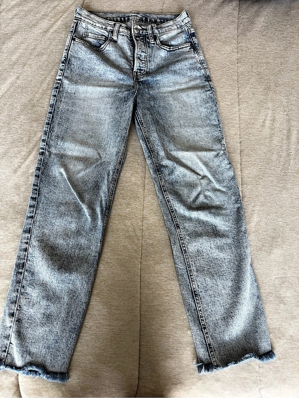 Old Navy Extra High-Waisted Sky-Hi Straight Secret-Slim Pockets Jeans Blue Size